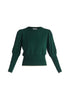Paisie Contrast Colour Edge Knitted Top in Dark Green Cut Out